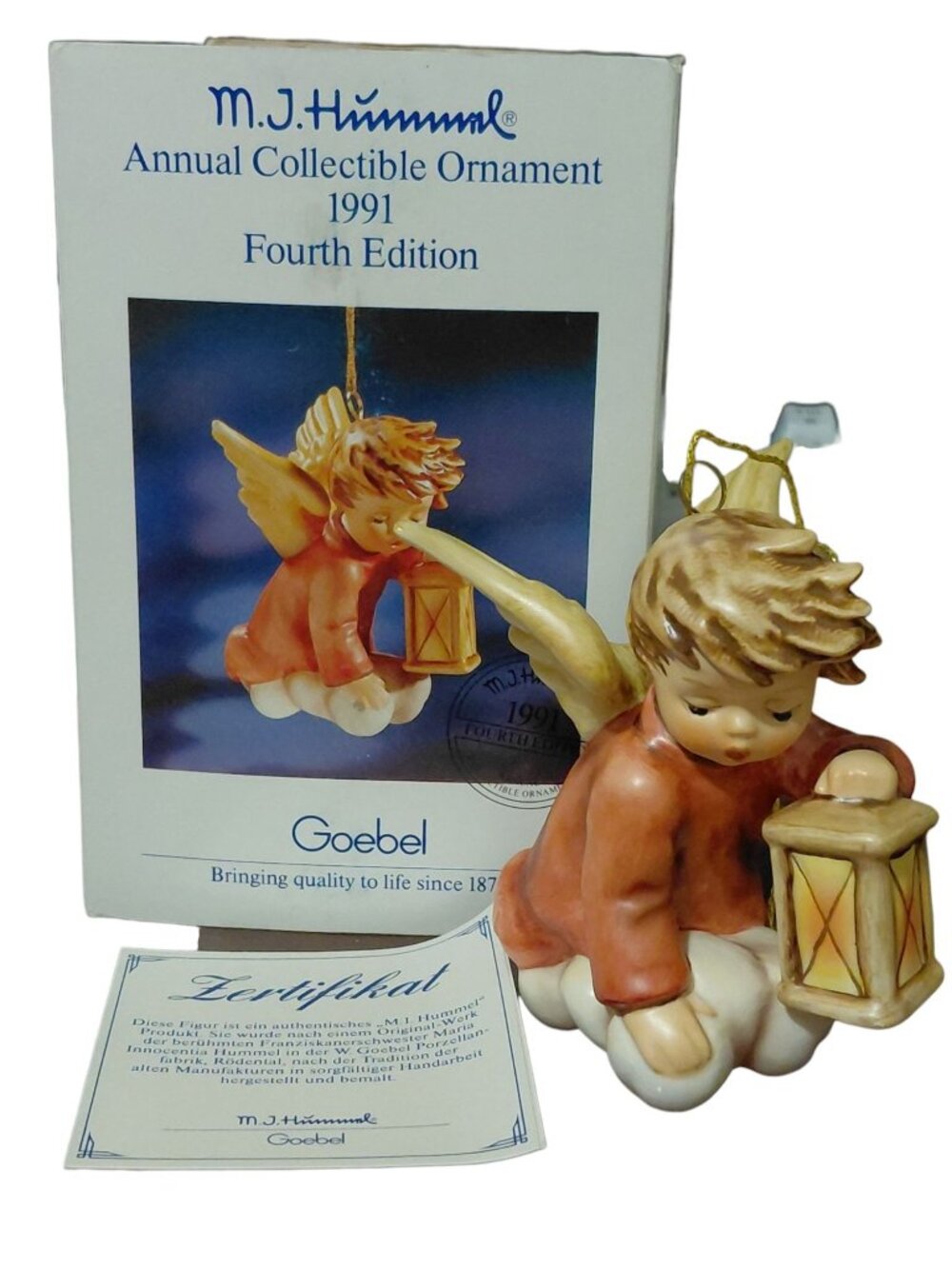 M.J. Hummel 1991 Annual Christmas Ornament Angelic Guide Fourth Edition Vtg